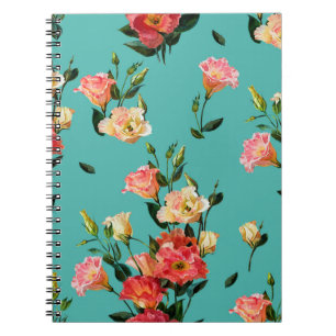 Nahtlose Blumenmuster im viktorianischen Stil. Bou Notizblock