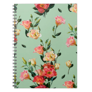 Nahtlose Blumenmuster im viktorianischen Stil. Bou Notizblock