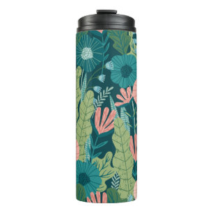 Nahtlose Blumenmuster, Innendekoration Thermosbecher