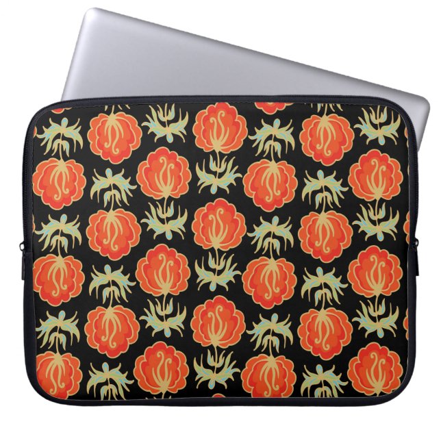 Nahtlose Blumenmuster Laptopschutzhülle (Vorderseite)