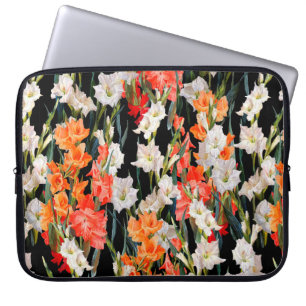 Nahtlose Blumenmuster. Mehrfarbige Gladiolen Laptopschutzhülle