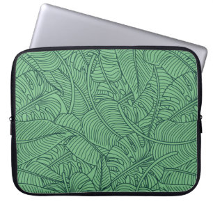Nahtlose Blumenmuster mit Blätter. tropischer Rück Laptopschutzhülle