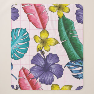 Nahtlose Blumenmuster mit Blätter. tropischer Rück Sherpadecke