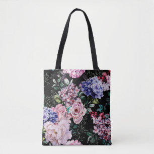 Nahtlose Blumenmuster mit Blume auf dunklem Hinter Tasche