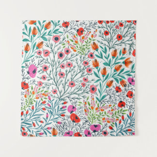 nahtlose Blumenmuster mit Blütenblüten im Sommer, Wandteppich