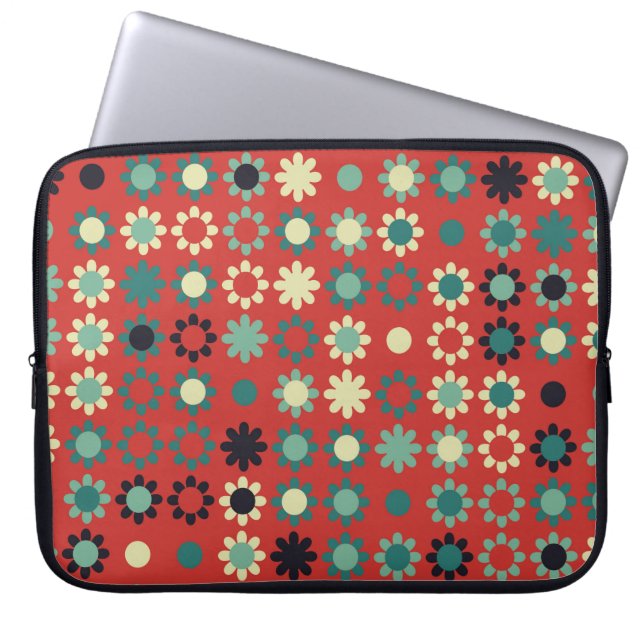 Nahtlose Blumenmuster mit farbigen Elementen, vi Laptopschutzhülle (Vorderseite)