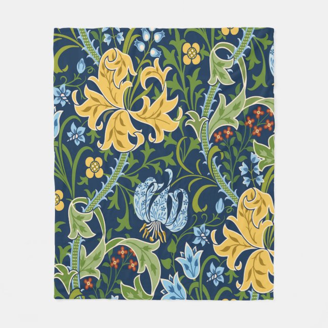 Nahtlose Blumenmuster mit großen Blume, Lilien und Fleecedecke (Vorderseite)
