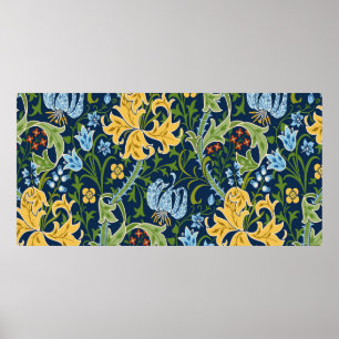Nahtlose Blumenmuster mit großen Blume, Lilien und Poster