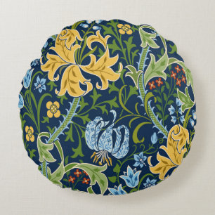 Nahtlose Blumenmuster mit großen Blume, Lilien und Rundes Kissen