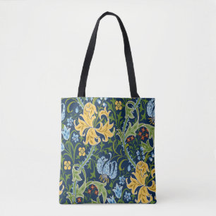 Nahtlose Blumenmuster mit großen Blume, Lilien und Tasche