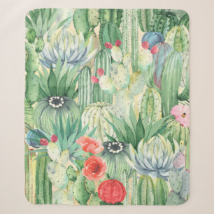 Nahtlose Blumenmuster mit Kakteen, Sukkulturen und Sherpadecke