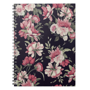 Nahtlose Blumenmuster mit Rose, Aquarell. Vi Notizblock