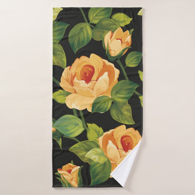 Nahtlose Blumenmuster mit schönen Rose Badehandtuch (Badehandtuch)