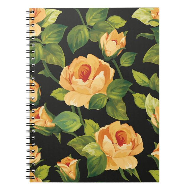 Nahtlose Blumenmuster mit schönen Rose Notizblock (Vorderseite)