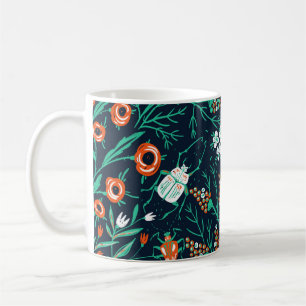  nahtlose Blumenmuster mit Sommerblüten und Komfor Kaffeetasse