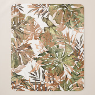 Nahtlose Blumenmuster mit tropischem und goldenem Sherpadecke