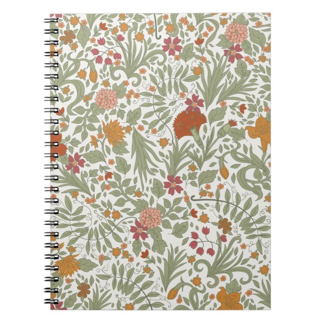 Nahtlose Blumenmuster.  Notizblock (Vorderseite)