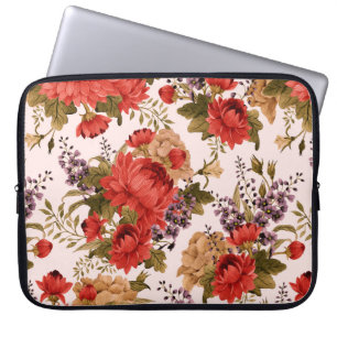 Nahtlose Blumenmuster Rose mit Chrysanthemum a Laptopschutzhülle