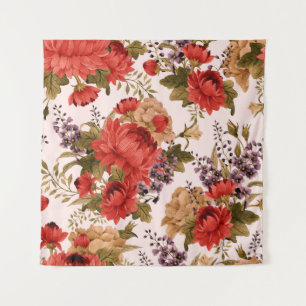 Nahtlose Blumenmuster Rose mit Chrysanthemum a Wandteppich