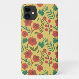 Nahtlose Blumenmuster, rot-gelb-grüne Blume Case-Mate iPhone Hülle