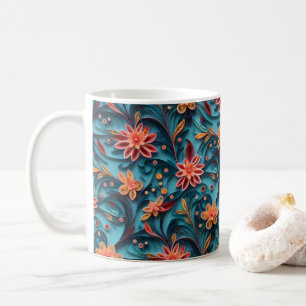Nahtlose Blumenmuster-Tasse Kaffeetasse
