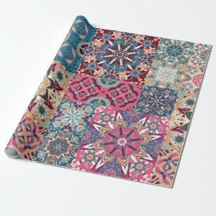 Nahtlose Blumenmuster. Vintages Schachbrett Geschenkpapier