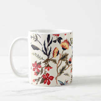 Nahtlose Blumenmuster von Vögeln Kaffeetasse