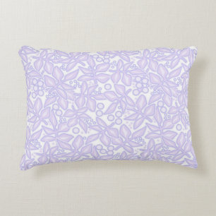 Nahtlose blumenviolette Blume runden Blätter weiß Dekokissen