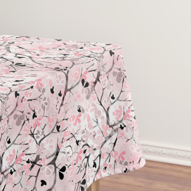 Nahtlose Blütenblumen Blätter Zweige Button Tischdecke (Beispiel)