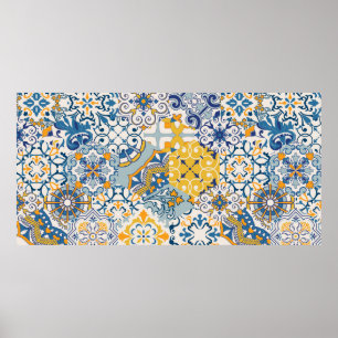 Nahtlose bunte Fliesen mit dem Islam, Arabi Poster