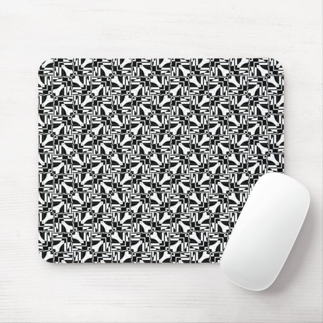 Nahtlose Core Patterns Schwarz-weiße Schachbrett Mousepad (Mit Mouse)