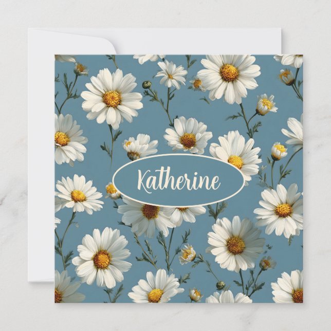 Nahtlose Daisy-Blume-Muster auf blau (Vorderseite)