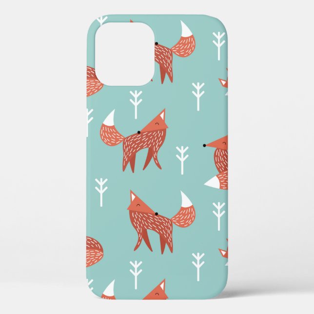 Nahtlose Darstellung mit niedlichem Orangenfuchs Case-Mate iPhone Hülle (Rückseite)