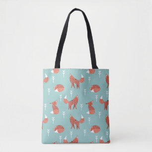 Nahtlose Darstellung mit niedlichem Orangenfuchs Tasche