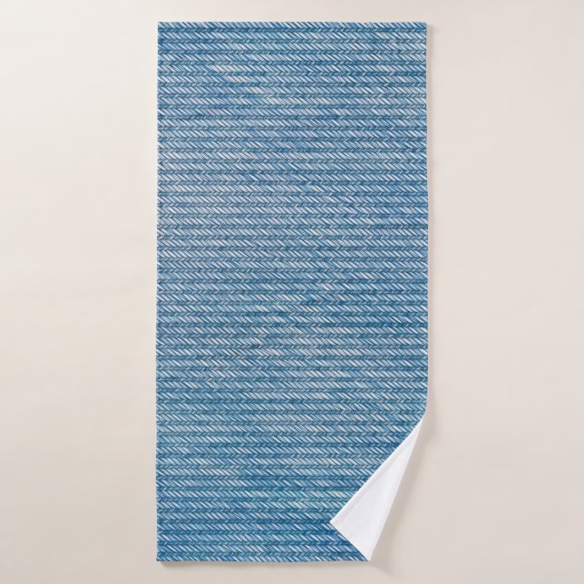 Nahtlose Denim-Textur in Jeans' Blau Badehandtuch (Badehandtuch)