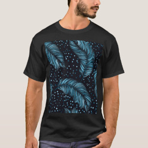 Nahtlose dunkle Federstruktur, abstrakt Vintag. T-Shirt