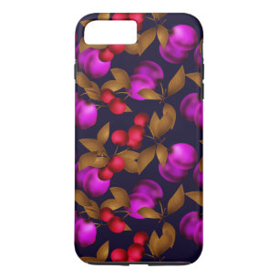 Nahtlose dunkle Pflaumenfrüchte lila Beeren Kirsch Case-Mate iPhone Hülle