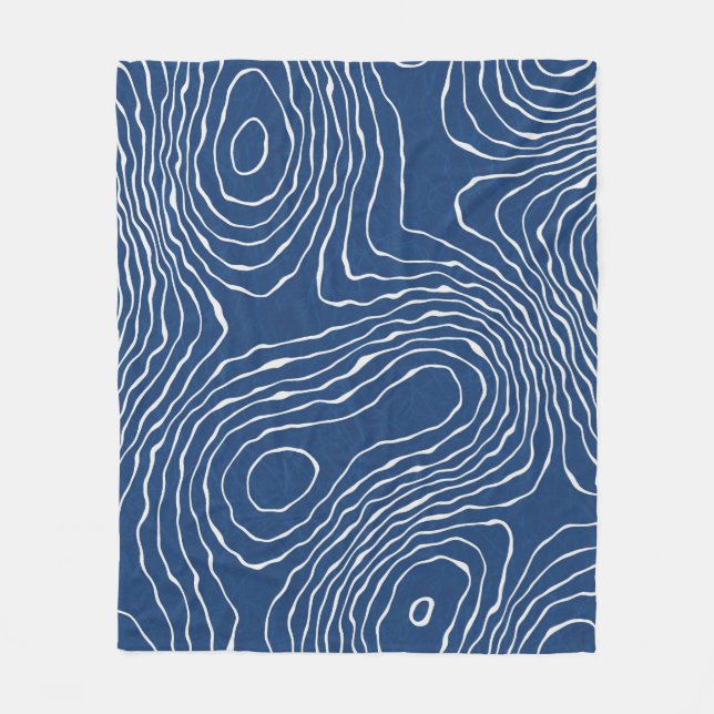 Nahtlose Erdlinie topographische Karte Bio Patter Fleecedecke (Vorderseite)