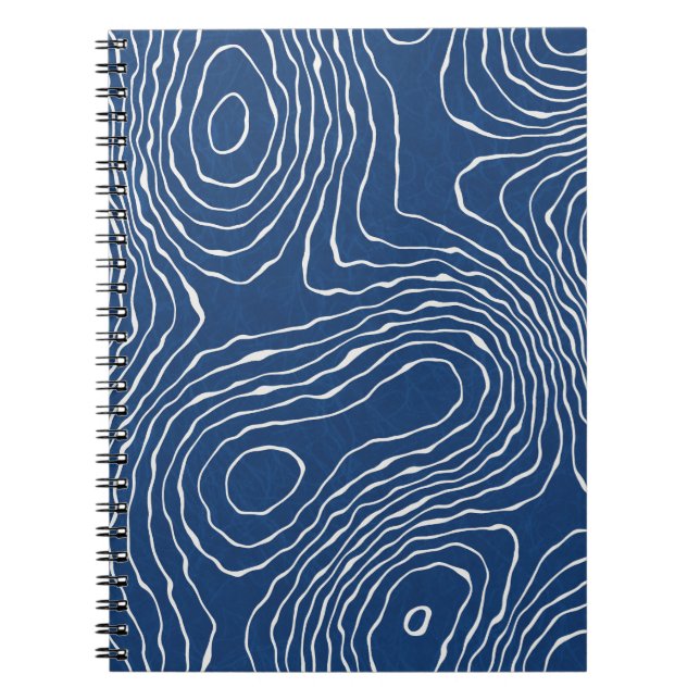 Nahtlose Erdlinie topographische Karte Bio Patter Notizblock (Vorderseite)