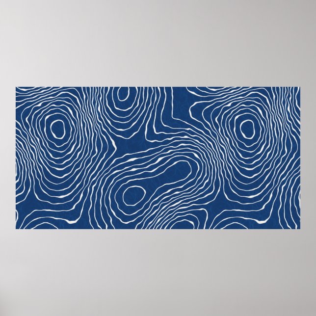 Nahtlose Erdlinie topographische Karte Bio Patter Poster (Vorne)
