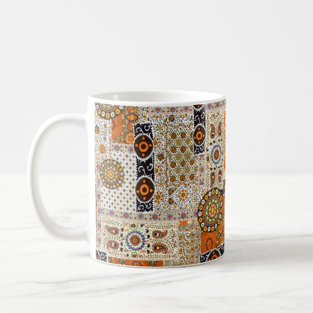 Nahtlose ethnisch abstrakte digitale Muster Kaffeetasse (Links)
