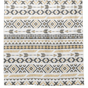 Nahtlose ethnisch-beige Muster. Darstellung Duschvorhang
