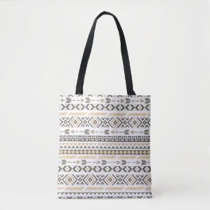 Nahtlose ethnisch-beige Muster. Darstellung Tasche