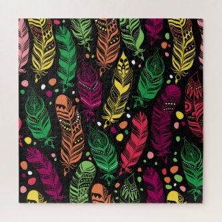 Nahtlose ethnische Federn, lebendiges Muster.