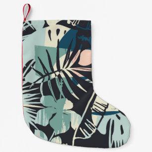 Nahtlose exotische Muster mit tropischen Pflanze u Kleiner Weihnachtsstrumpf