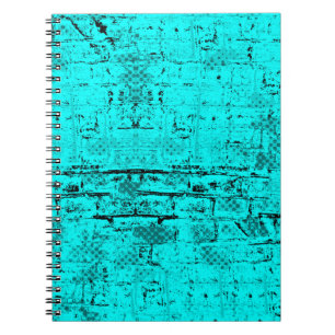 Nahtlose Farbe grunge türkis. Halftone-Elemente Notizblock
