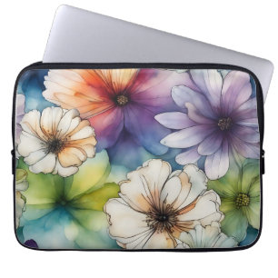 Nahtlose farbenfrohe Blume im Wasser Laptopschutzhülle