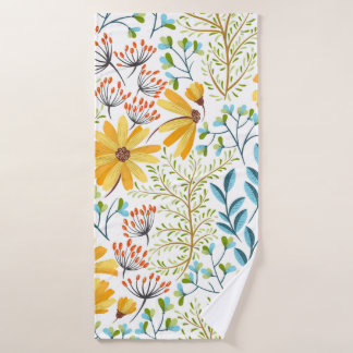 Nahtlose farbenfrohe Blumenmuster. Badehandtuch
