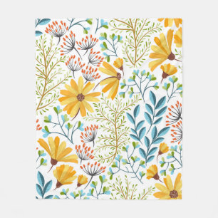 Nahtlose farbenfrohe Blumenmuster. Fleecedecke