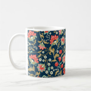Nahtlose farbenfrohe Blumenmuster im Volksstil Kaffeetasse